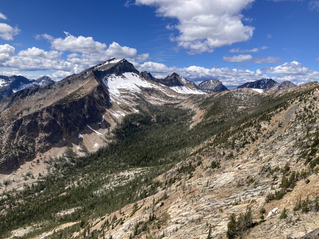View of a stunning alpine basin in the Pasayten Wilderness of Washington State