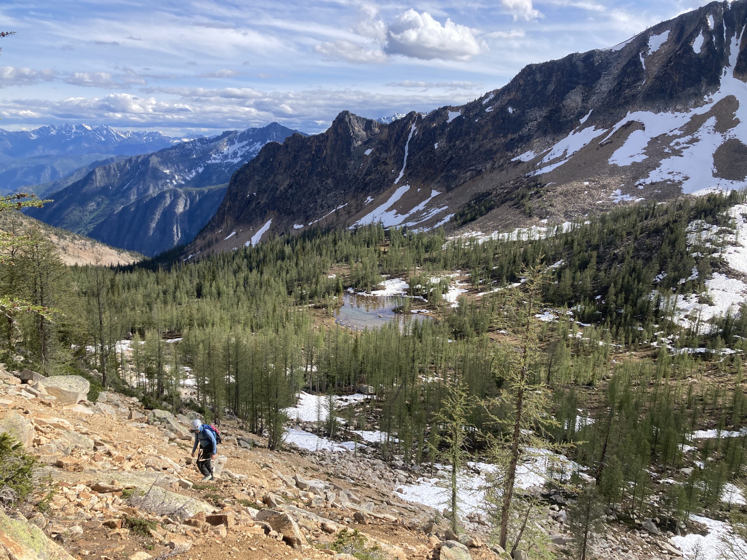 Beautiful lake up in the Pasayten Wilderness under Monument Peak