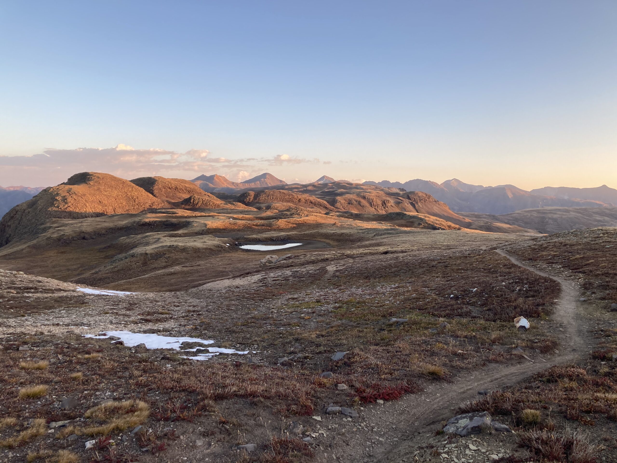 The Colorado Trail in the San Juan Mountains in the morning light