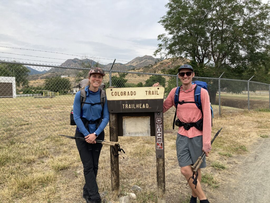 Jeff and Carolyn at the start of the Colorado Trail in Denver