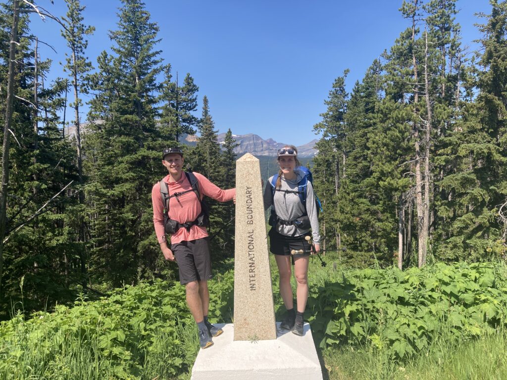 Jeff & Carolyn at the Canadian Border Northern Terminus of the Continental Divide Trail