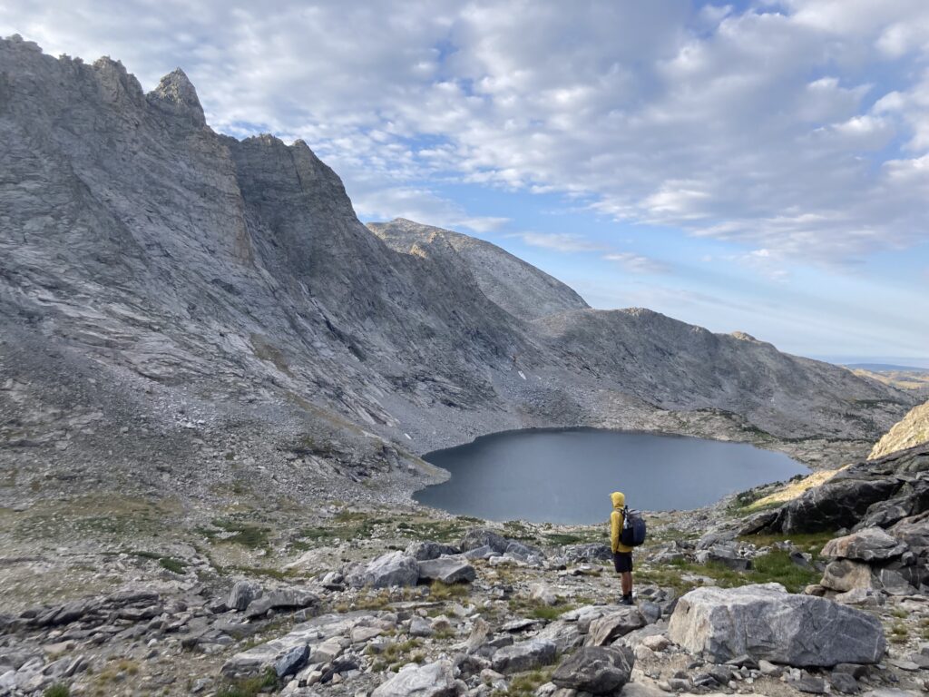Jeff looking over Bonneville Lakes while in the Wind River Range along the Continental Dive Trail