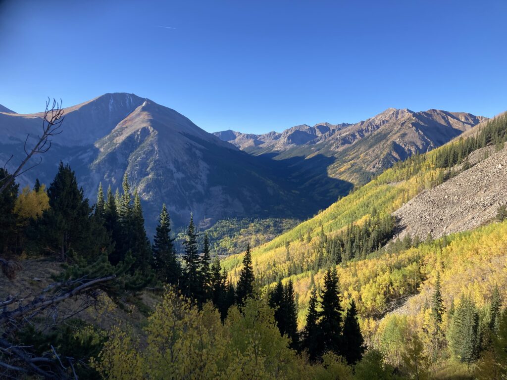 Beautiful Colorado landscape with aspen trees in Fall