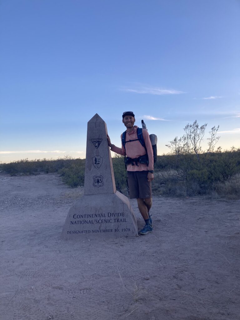 Jeff standing at the Southern Terminus of the Continental Divide Trail