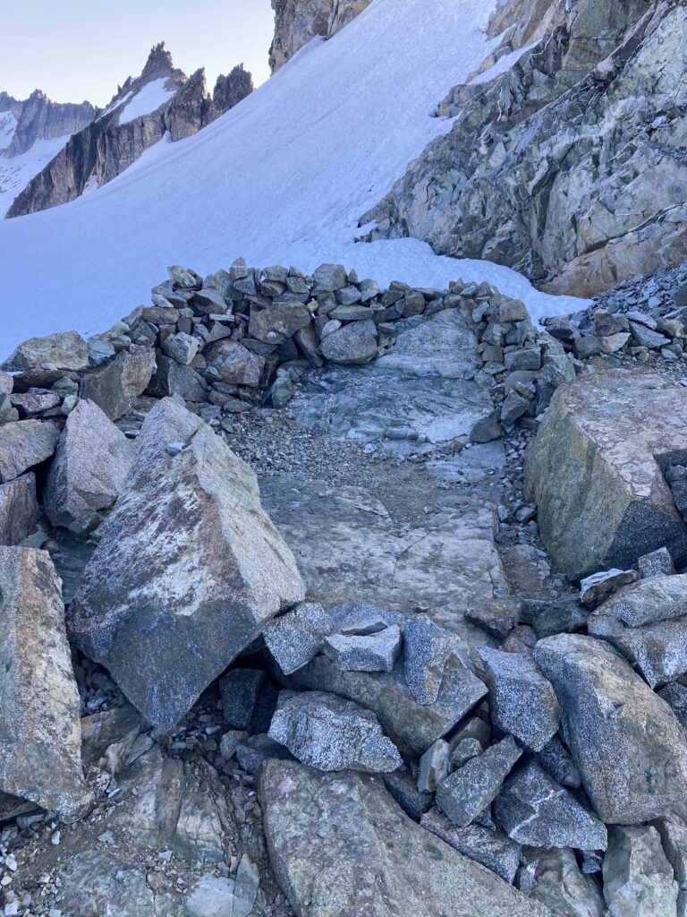 Bivy spot in the North Cascades National Park along the Inspiration Traverse