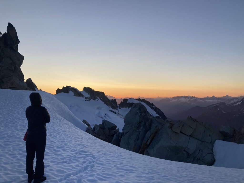 Beautiful sunset in the North Cascades along the Inspiration Traverse