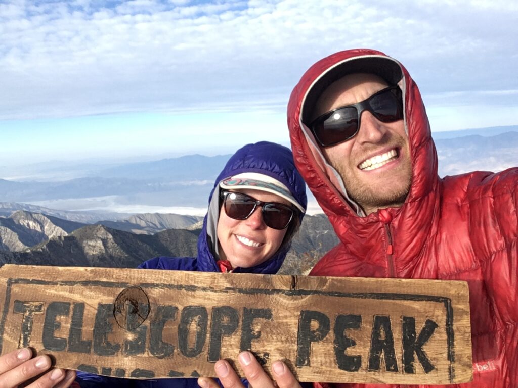 Selfie standing on the summit of Telescope Peak overlooking Death Valley