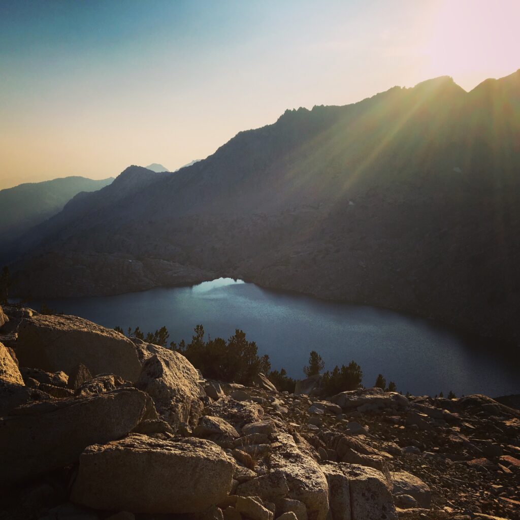 Rosy Finch lake along the Sierra High route in California