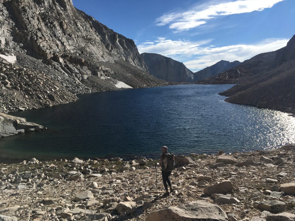 Carolyn by Crabtree Lake on the Southern Sierra High Route