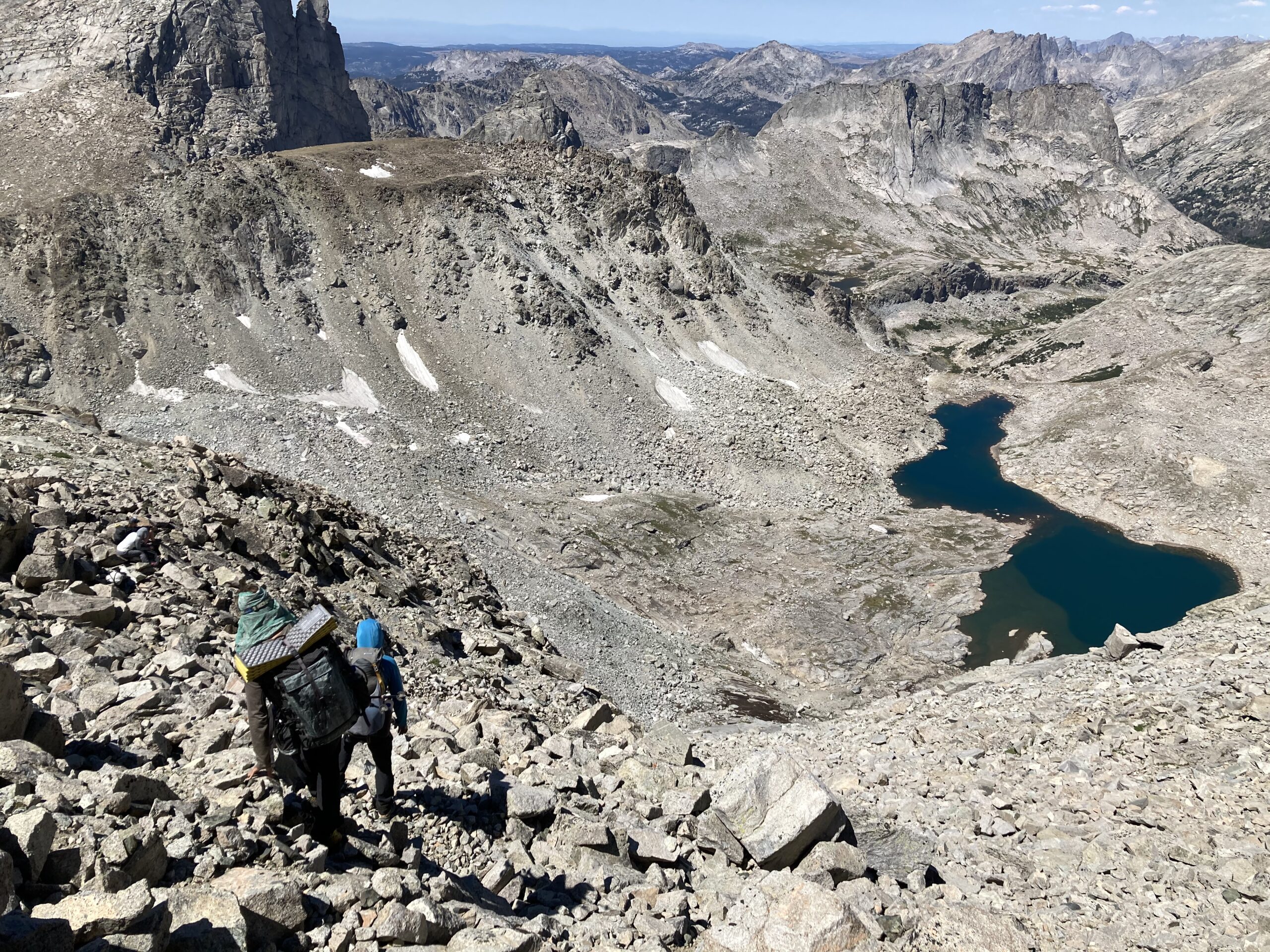 Hiking down off of Wind River Peak on the Wind River High Route