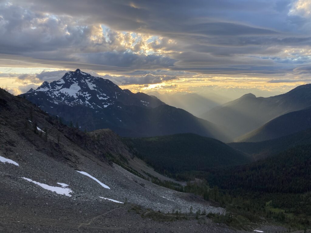 Sun setting behind Jack Mtn