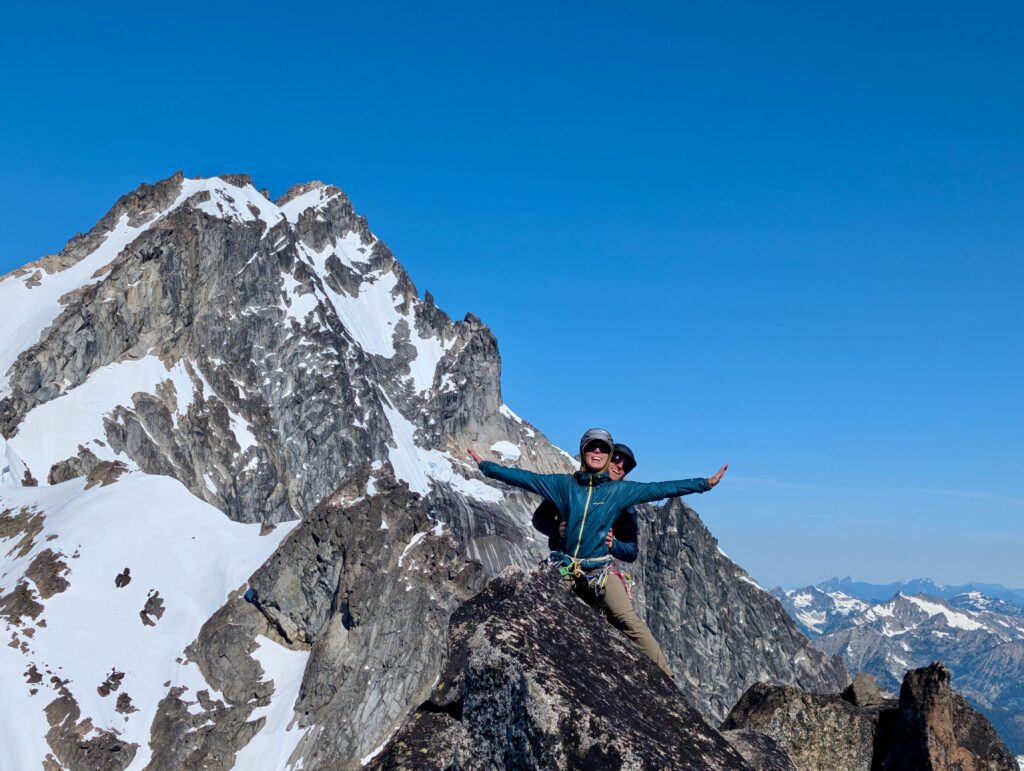 Jeff and Carolyn on the summit of Sherpa Peak in the Alpine Lakes Wilderness