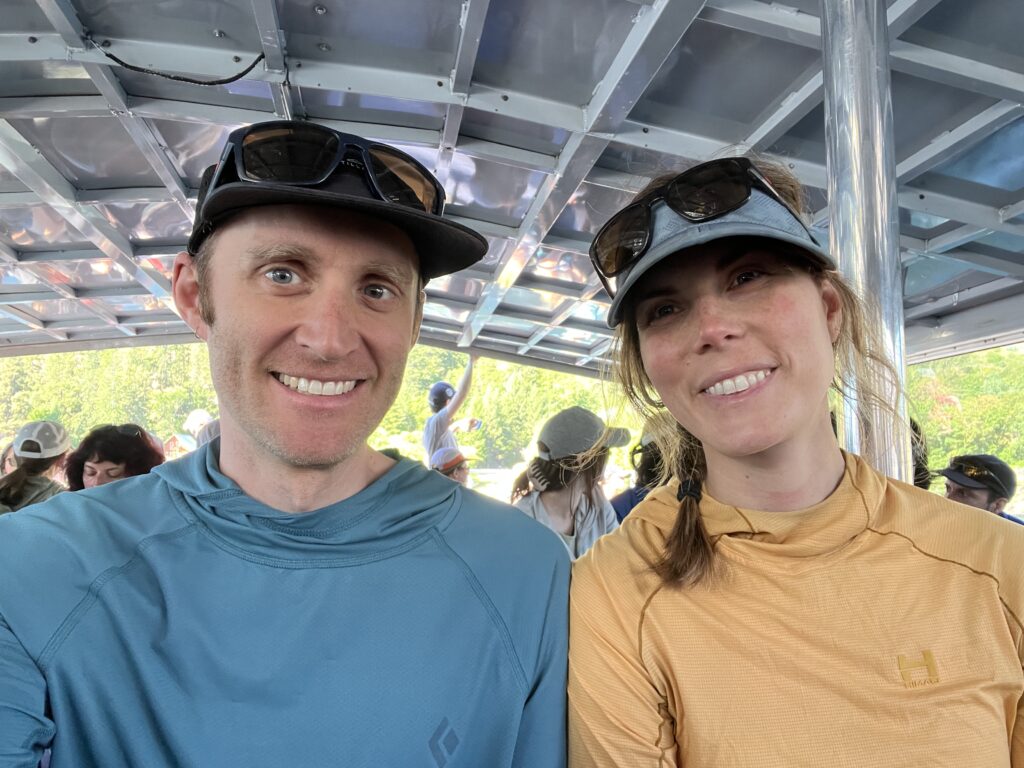 Jeff and Carolyn on the boat ride from Chelan to Stehekin