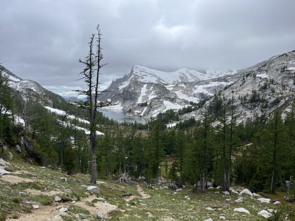 View of Perfection Lake from Prussik Pass in the Enchantments of Washington State