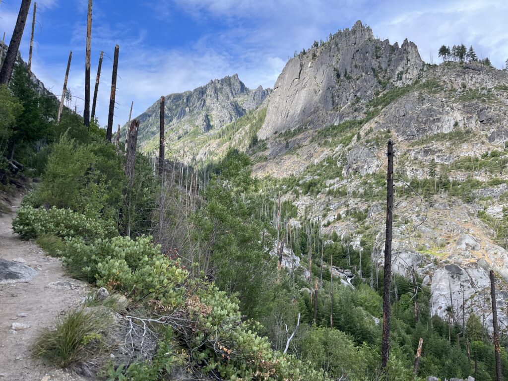 View of Snow Creek Wall in Leavenworth, Washington