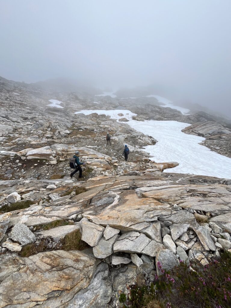 Cloudy basin in the North Cascades along the Isolation Traverse