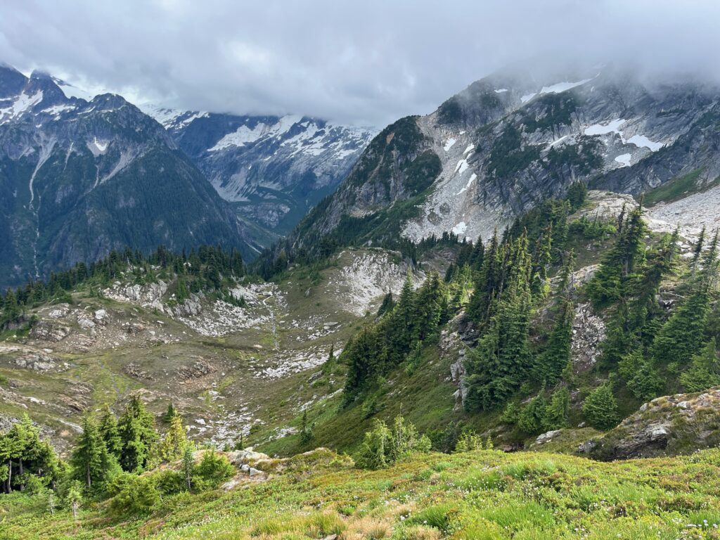 Southeast shoulder of Isolation Peak in the North Cascades along the Isolation Traverse