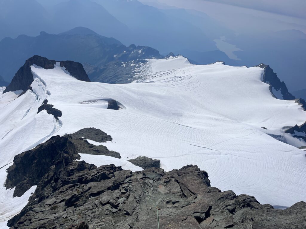 Looking down the SE Ridge of Mount Shuksan in North Cascades National Park
