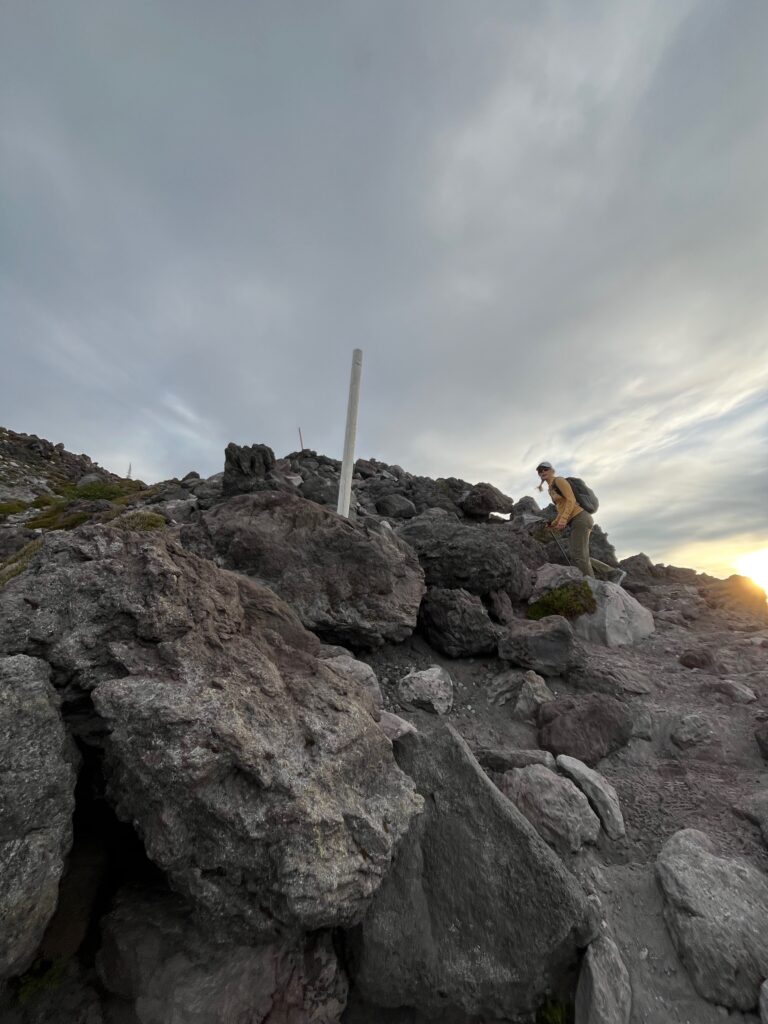 Monitor Ridge post trail markers aat sunrise