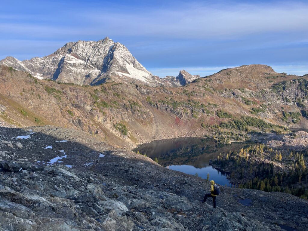 Jeff hiking out of Jerry Lakes in the North Cascades of Washington State