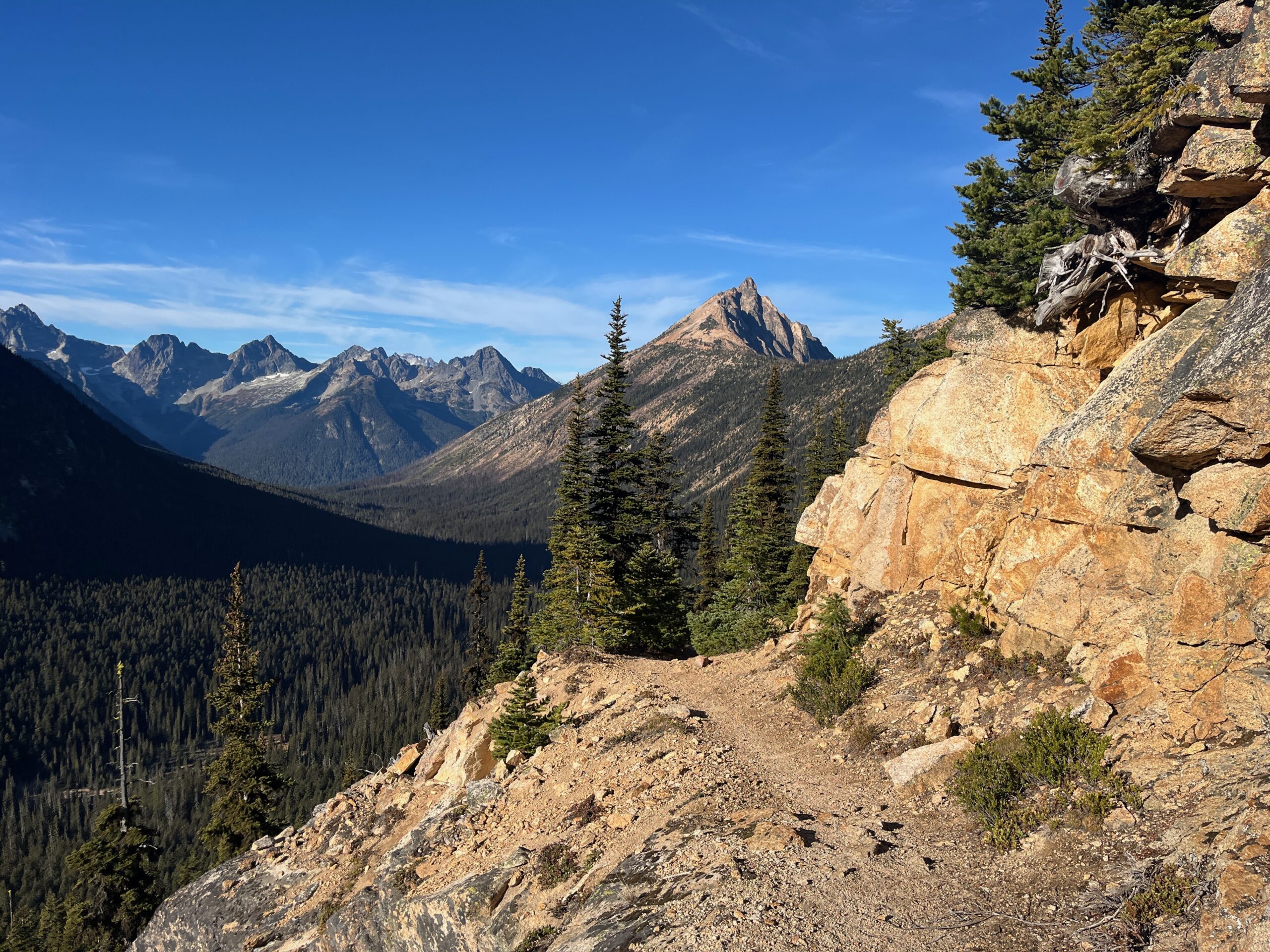 View of Mount Hardy from the PCT above Swamp Creek in the North Cascades of Washington State